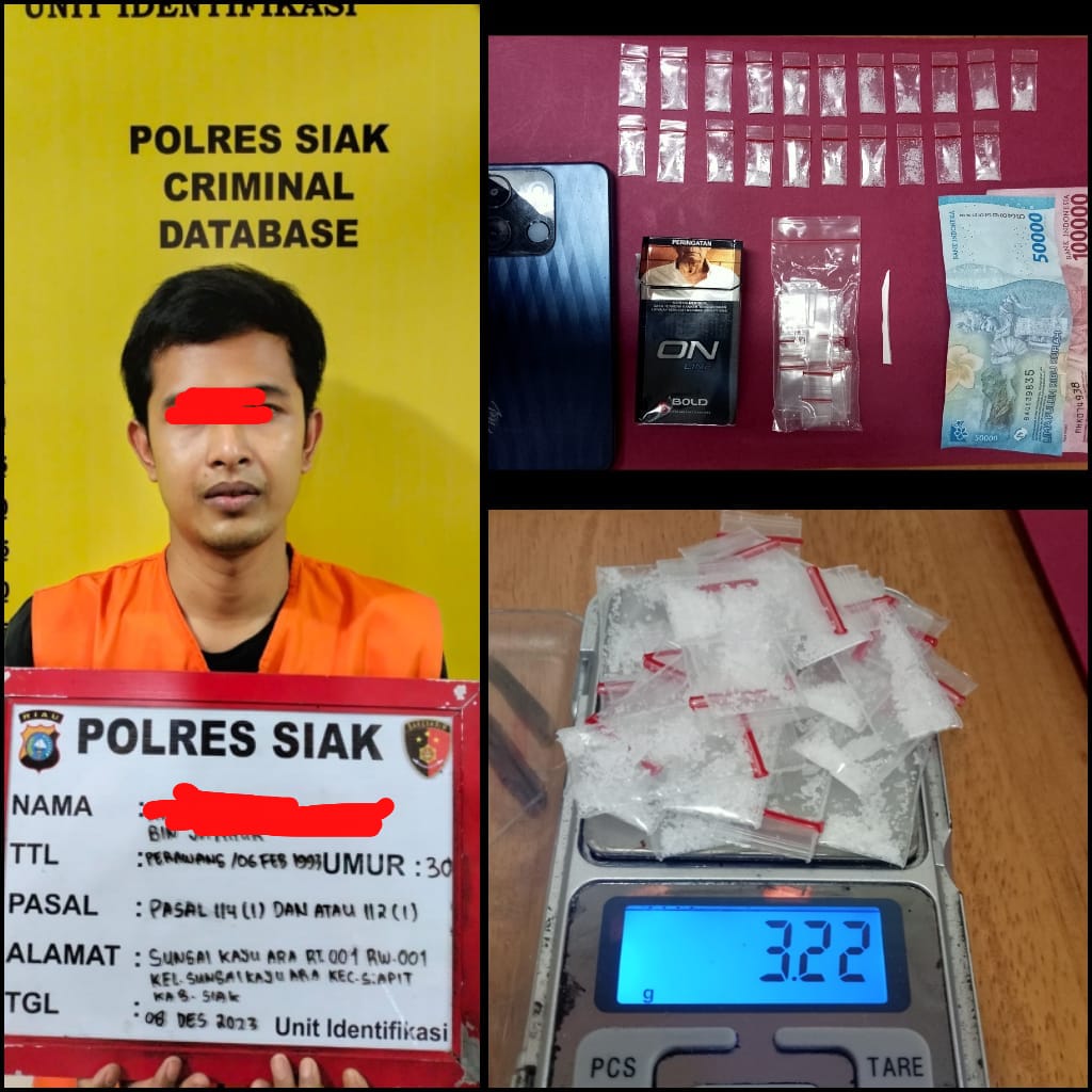 Satres Narkoba Polres Siak Amankan Satu Orang Pria Diduga Pelaku Penyalahgunaan Narkotika