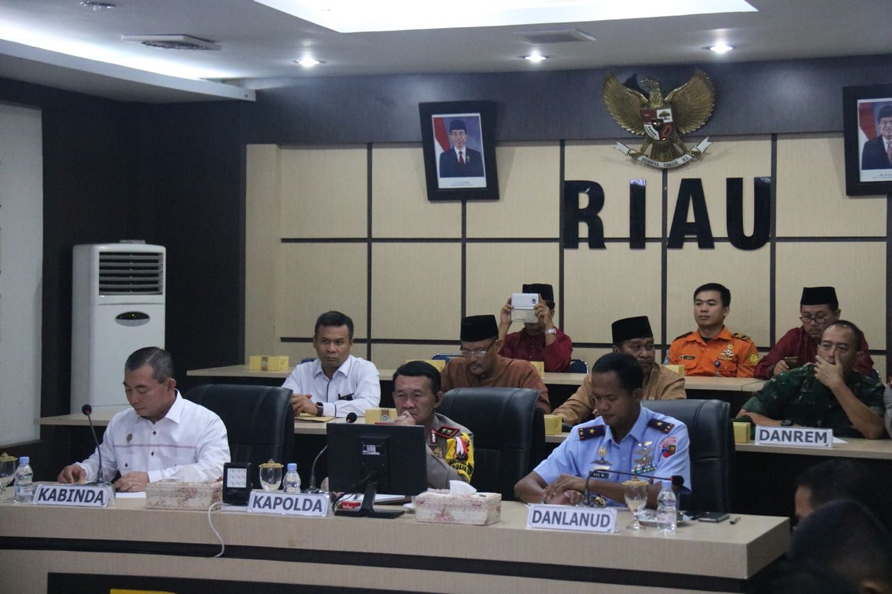 Polda Riau Ikuti Video Conference Mengenai Pilkada 2018