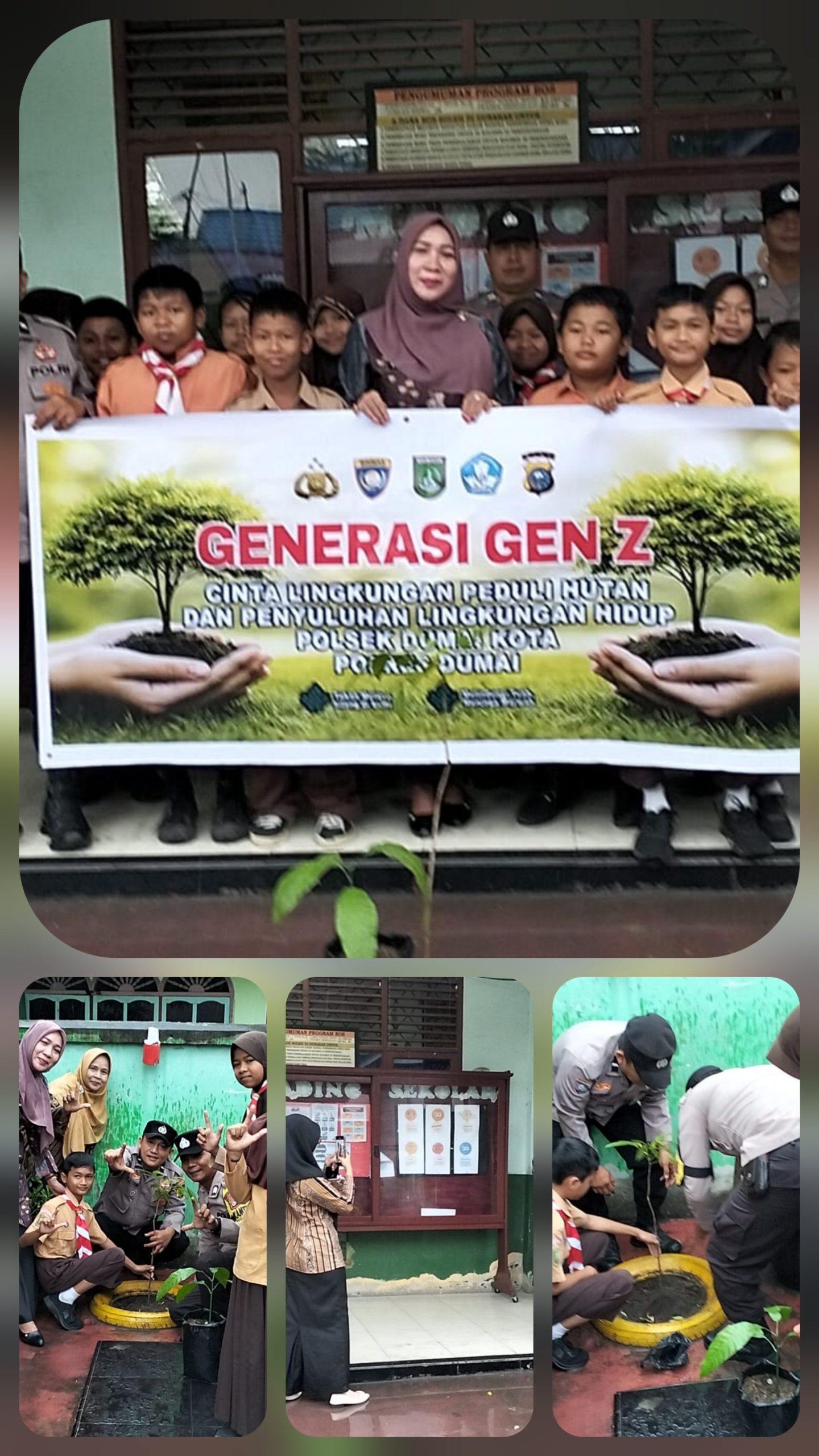 Polsek Dumai Kota menggelar kegiatan penanaman pohon dalam rangka Gerakan Gen Z Cinta Lingkungan