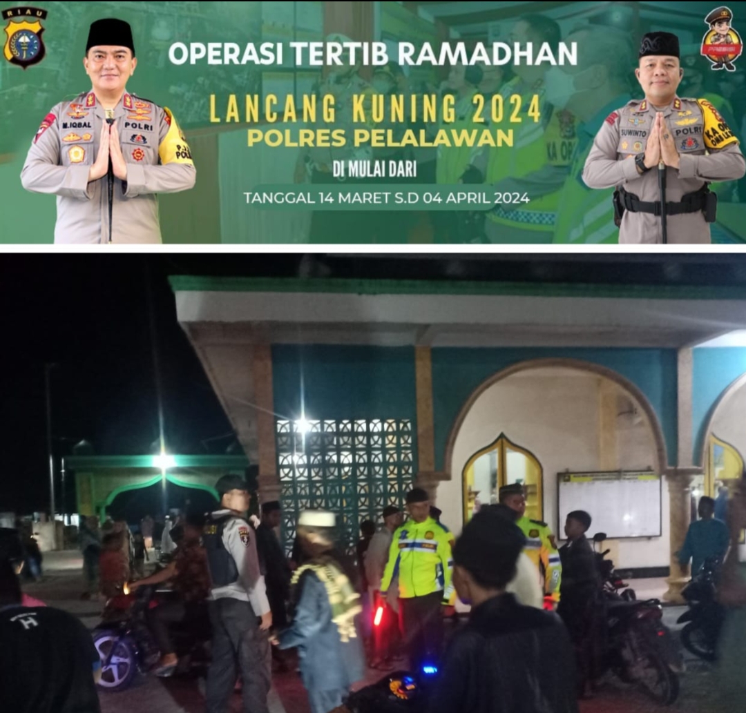 Personil Polsek Bandar Sei Kijang Laksanakan Patroli dan Pengamanan Masjid dalam Rangka Ops Tertib Ramadhan 1445