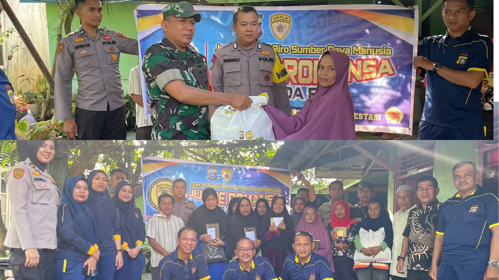 Jumpe Romansa Polda Riau sambangi masyarakat berikan santunan sembako dan sejumlah uang