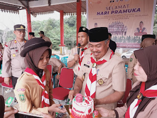 Berlangsung Sukses, Kapolsek Bunut Hadiri Upacara Peringatan HUT Pramuka ke 62