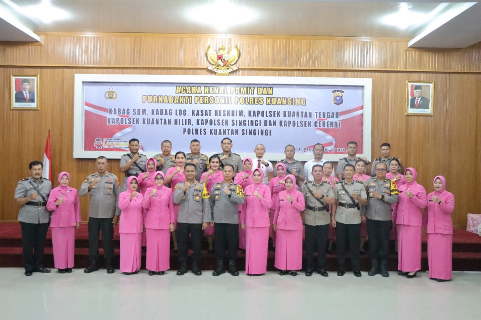 Acara Kenal Pamit dan Purnabakti Personil Polres Kuansing: Momen Penuh Haru dan Kebersamaan