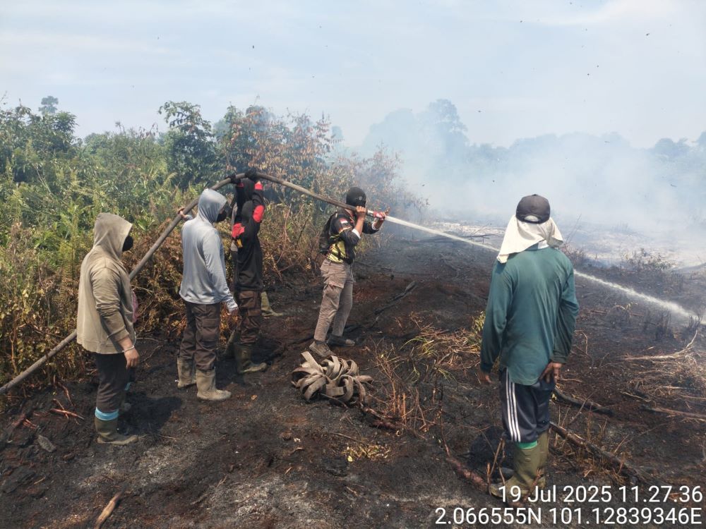 Pendinginan Karhutla Di Wilayah Hukum Polsek Dumai Barat Terus Berlanjut