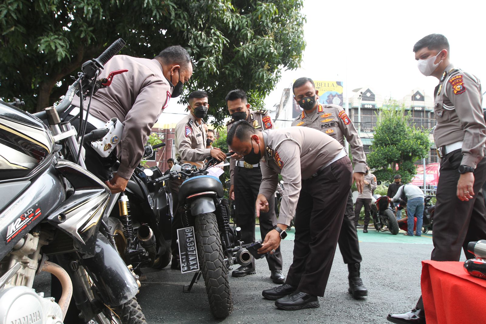 Upaya Cipta Kondisi Jelang Ramadhan, Satlantas Polresta Pekanbaru Amankan Ratusan Knalpot Brong