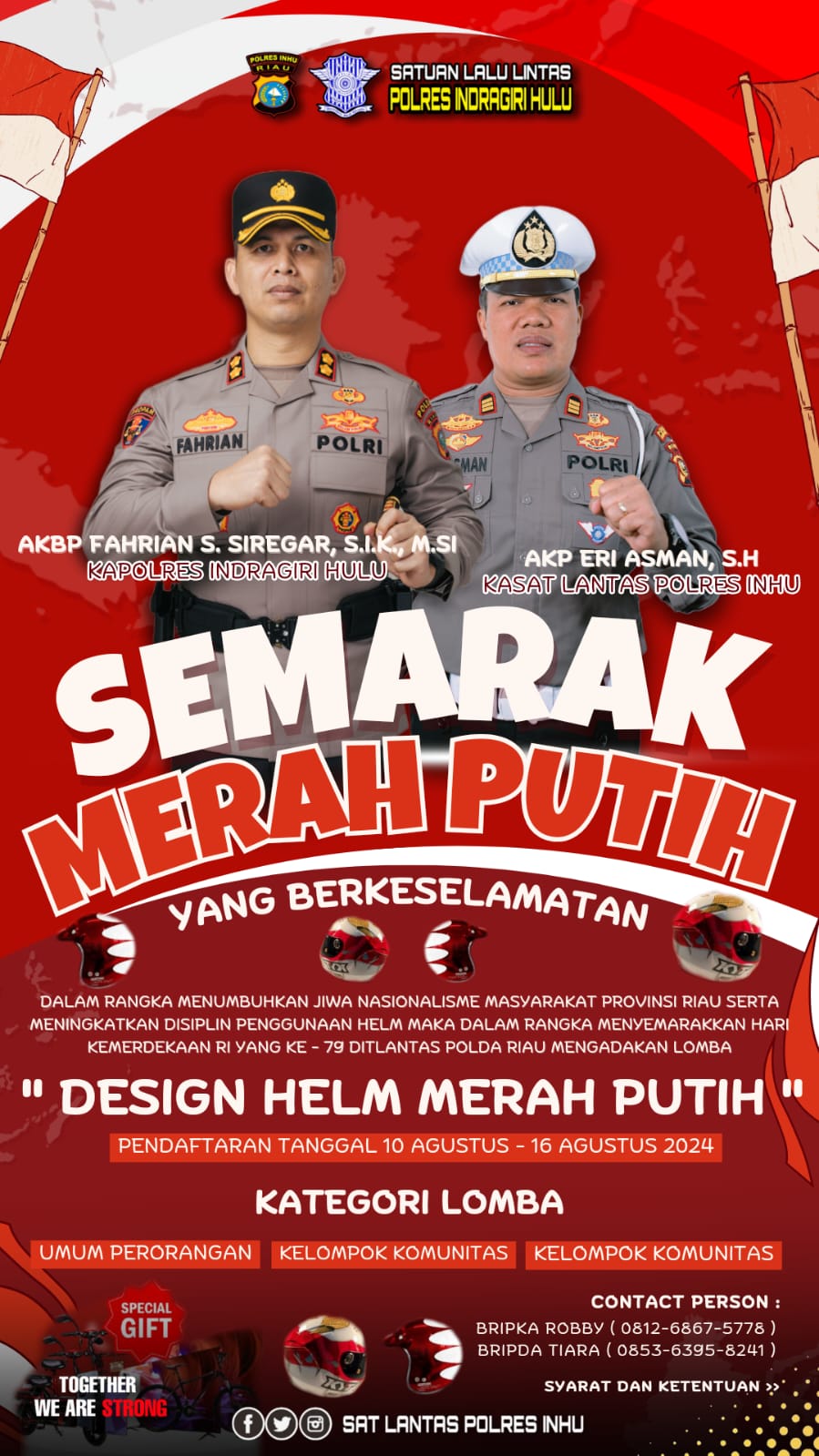 Masyarakat Inhu Antusias Ikuti Lomba Desain Helm Merah Putih Polda Riau