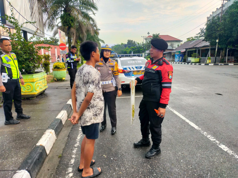 Personil Polres Kampar Laksanakan Patroli Subuh Antisipasi Balap Liar