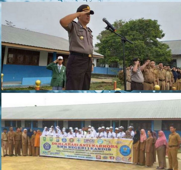 Jadi Irup Upacara di SMKN 1 Kandis, Kapolsek Sosialisasikan Tentang Bahaya Narkoba