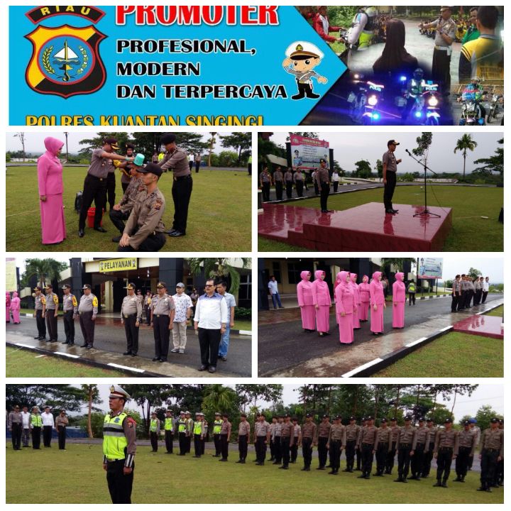 Upacara Pembaretan Bintara Remaja Angkatan 42 Di Lapangan Mapolres Kuantan Singingi