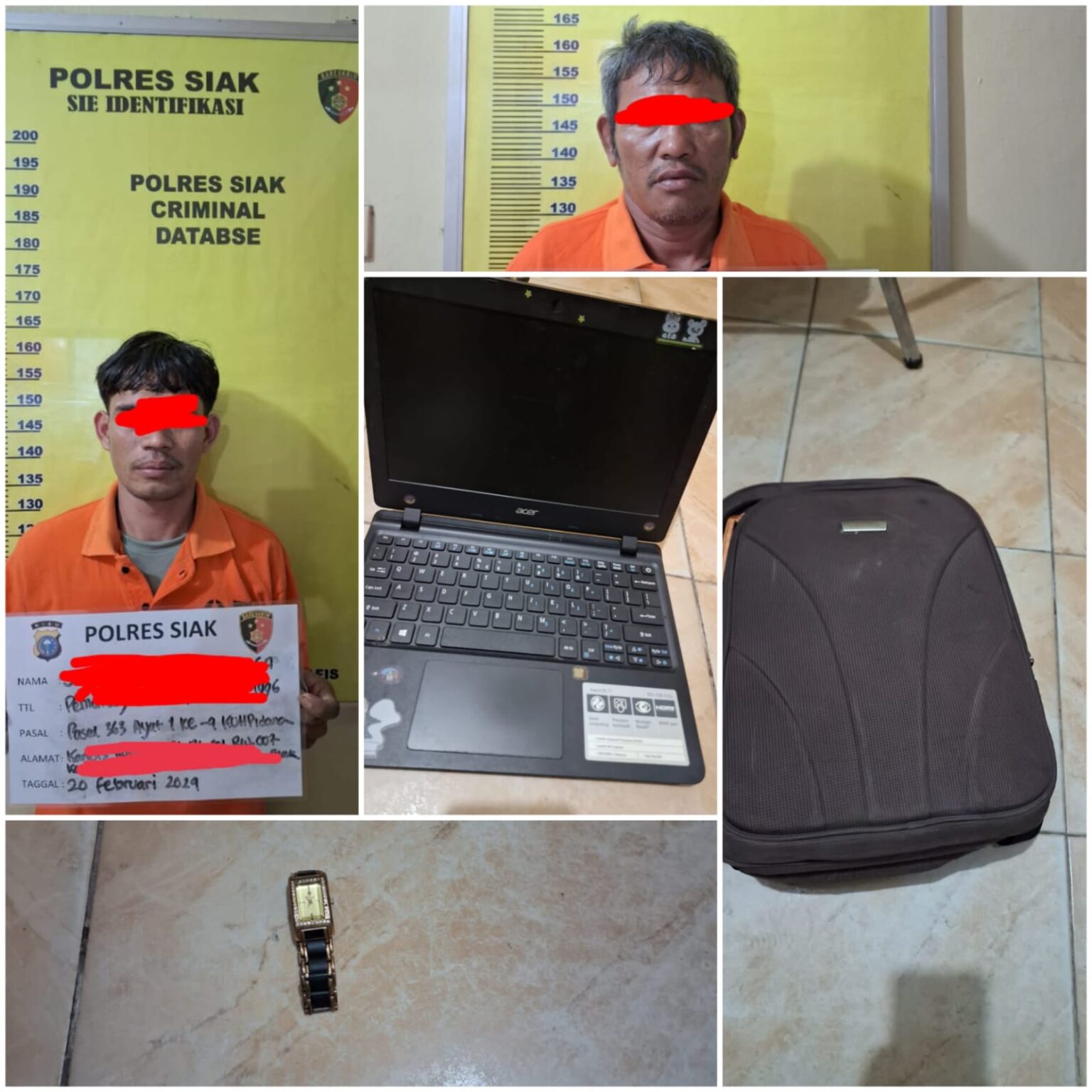 Dua Orang Pelaku Pencurian di Kandis Kabupaten Siak : di Bekuk unit Reskrim Polsek Kandis