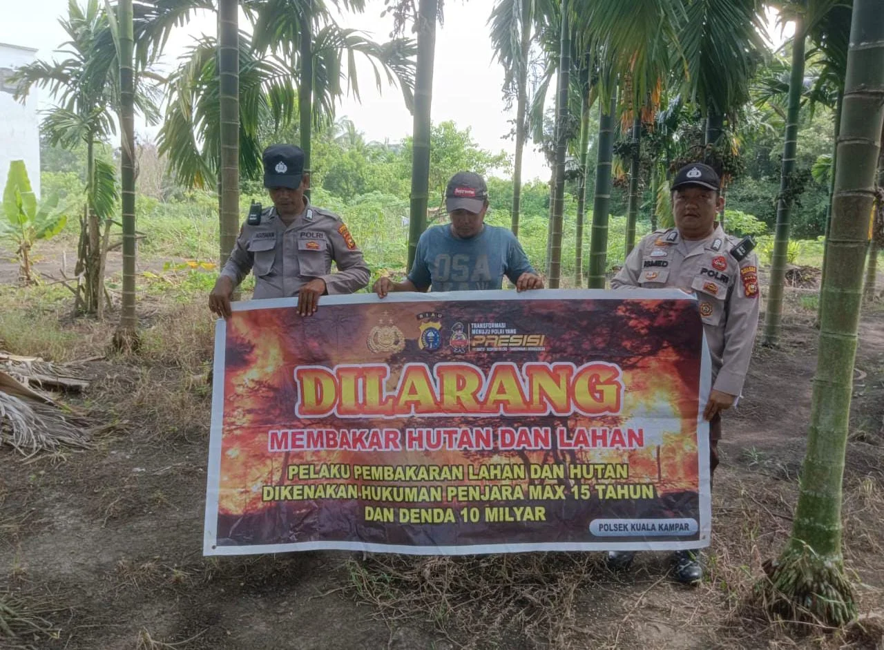 Polsek Kuala Kampar Sosialisasi Maklumat Kapolda dan Cegah Karhutla