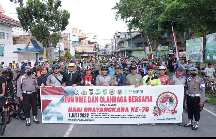 Meriah, Polres Meranti Gelas Fun Bike dan Olahraga Bersama