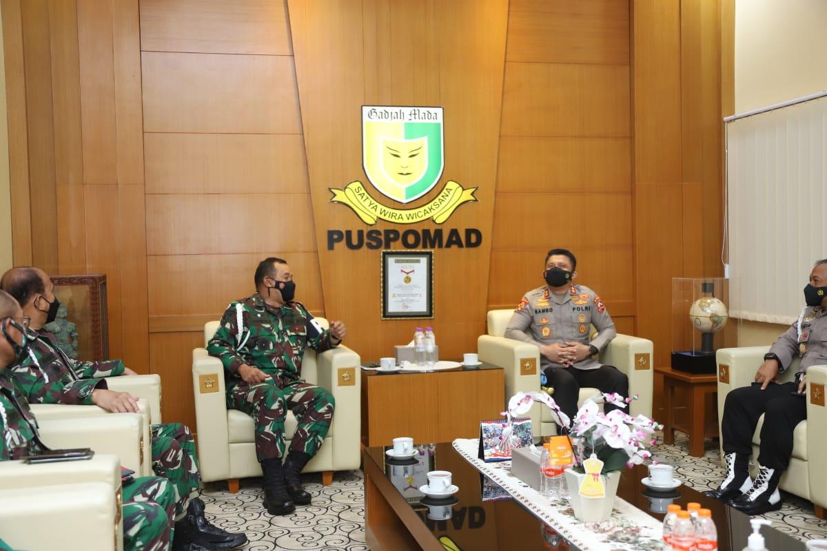 Perkuat Sinergi Dalam Penegakan Disiplin Personel TNI-Polri, Kadiv Propam Polri Sambangi Danpuspom
