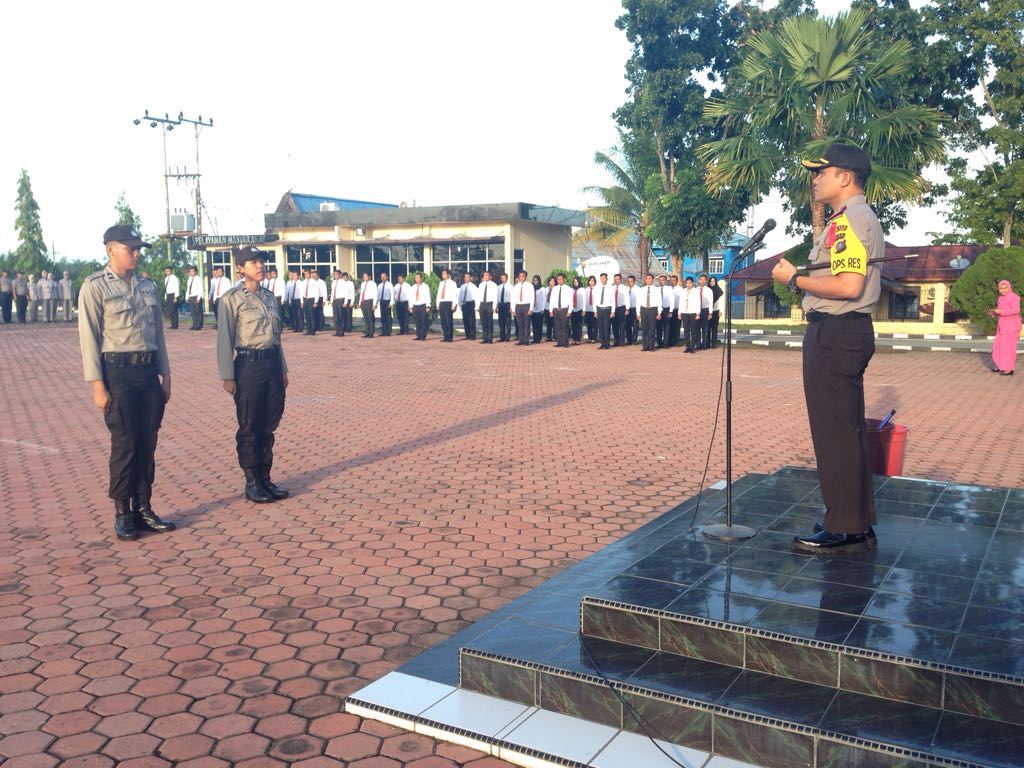 Upacara Penyambutan Bintara Remaja 2018 Di Halaman Apel Polres Rokan Hilir