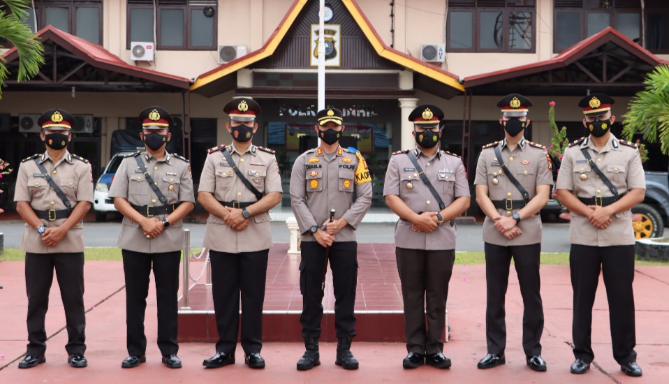 Polres Inhil Gelar Upacara Sertijab Pejabat Polres dan Dua Kapolsek