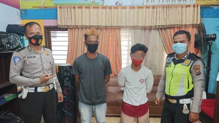 Curi 2 Karung Gula 100 Kg, Dua Bajing Loncat Tak Berkutik Saat Dibekuk Satlantas Polres Pelalawan