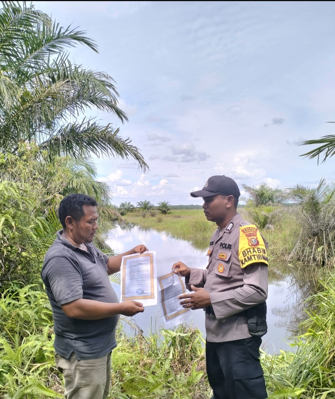 Kapolsek Simpang Kanan Gelar Sosialisasi Larangan Pembakaran Hutan dan Lahan 