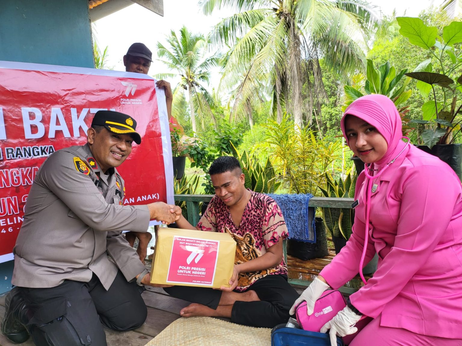 Polsek Kateman Gelar Bakti Kesehatan Dalam Rangka HUT Bhayangkara ke 77 Tahun 2023