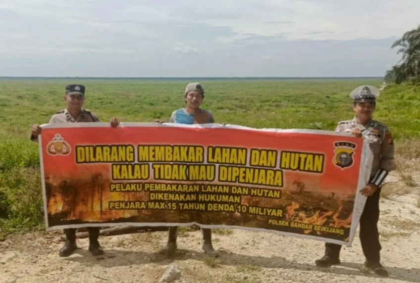 Patroli Karhutla! Kapolsek Bandar Sei Kijang, Himbauan Telah Efektif Dalam Mencegah Membakar Lahan