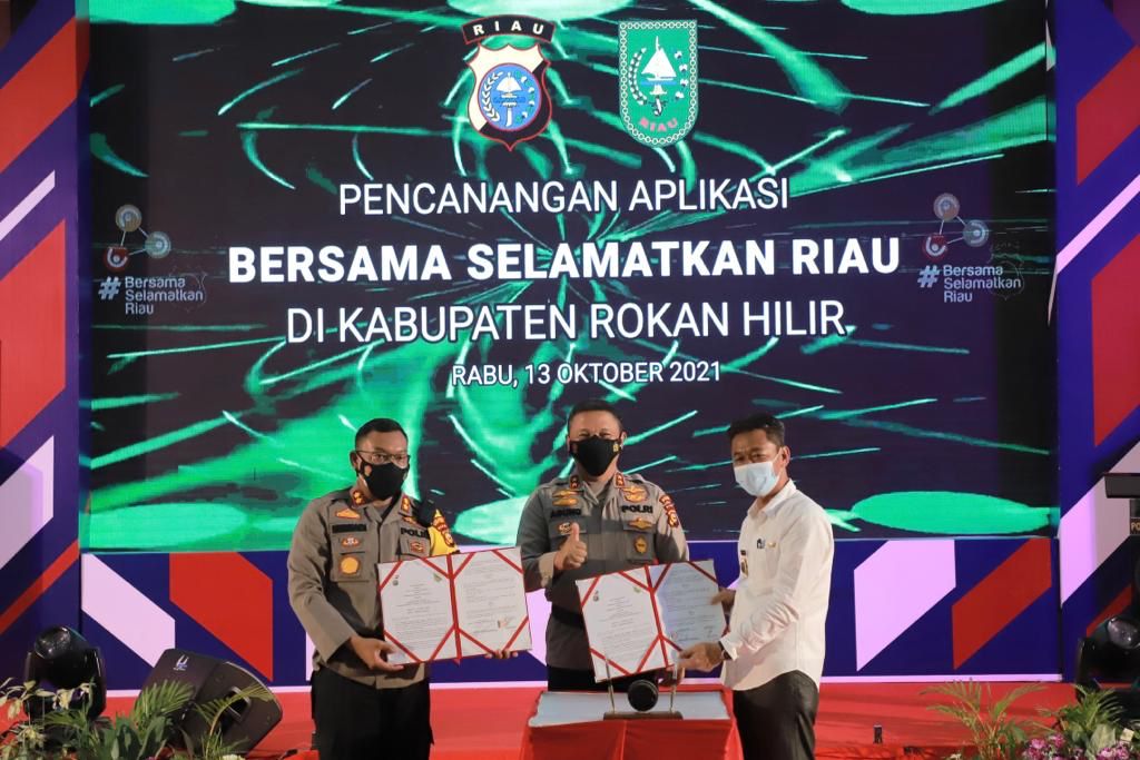 Resmi Diluncurkan, Aplikasi BSR Polda Riau Efektif Tekan Penyebaran Covid-19 di Rohil
