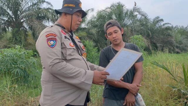 Bhabinkamtibmas Polsek Tualang Insten Laksanakan Himbauan Karhutla