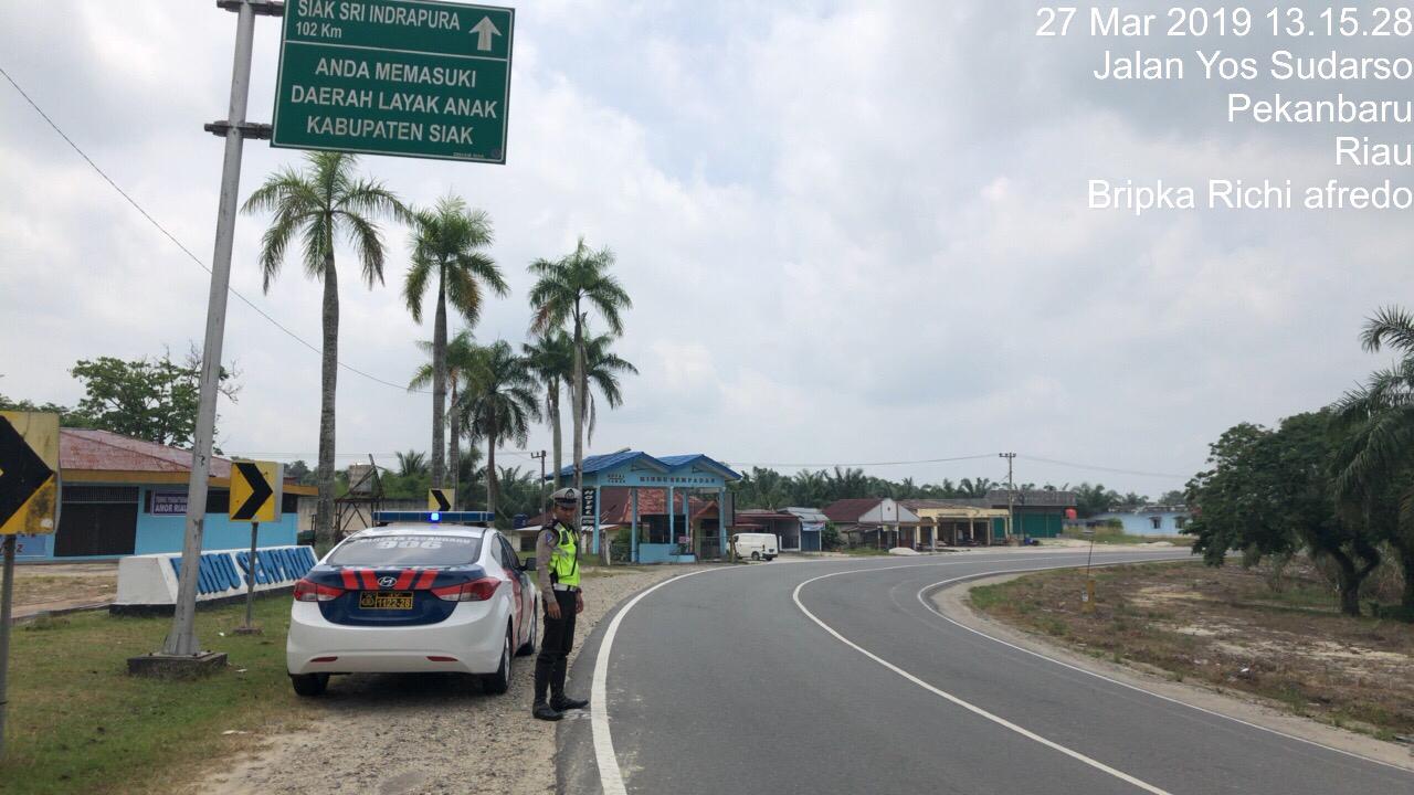 Satlantas Polresta Pekanbaru Lakukan Patroli Daerah Rawan Laka Lantas