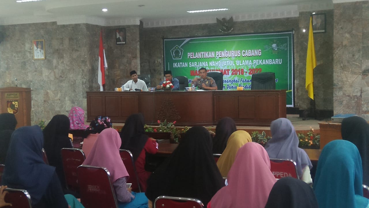 Wakapolresta Pekanbaru Sosialisasi Cegah Paham Radikalisme di Acara Pelantikan Pengurus ISNU 