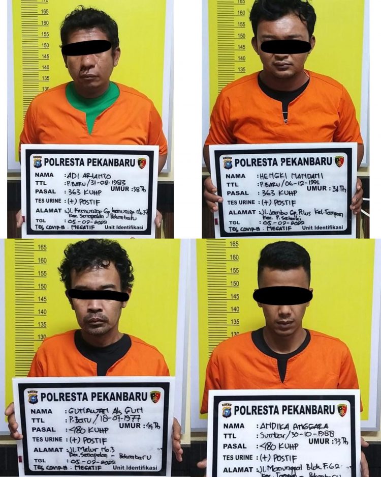 Sudah Beraksi Di 11 TKP, 2 Pencuri Dan 2 Penadah Dibekuk Polresta Pekanbaru