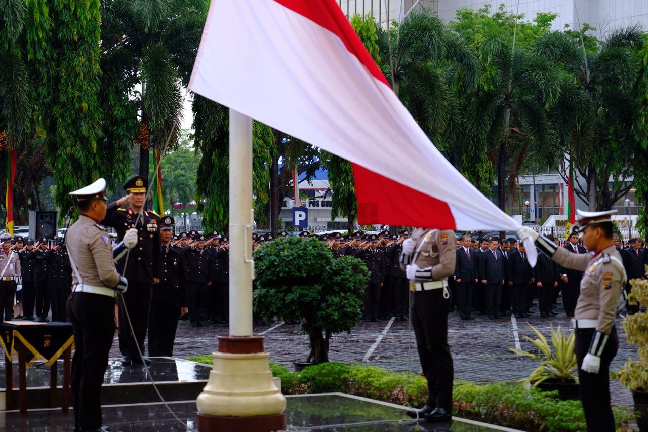 Polda Riau Laksanakan Upacara Peringatan HUT RI ke 73 Tahun 2018