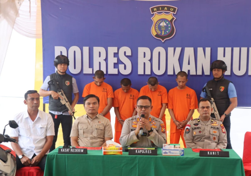 Dalam Konferensi Pers, Polres Rohul Ungkap Berbagai Kasus Kejahatan