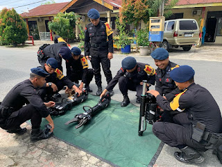 Subsatgas Jibom Patroli dan Deteksi Terhadap Penggunaan Bahan Peledak di Kantor Bawaslu