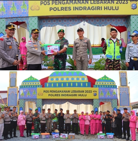 Tinjau Pospam dan Posyan, Kapolres Inhu Berikan Bingkisan Pada Personel Yang Bertugas
