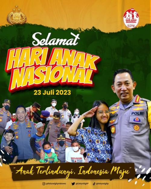 Kapolri Jenderal Polisi Listyo Sigit di Hari Anak: Anak Terlindungi, Indonesia Maju