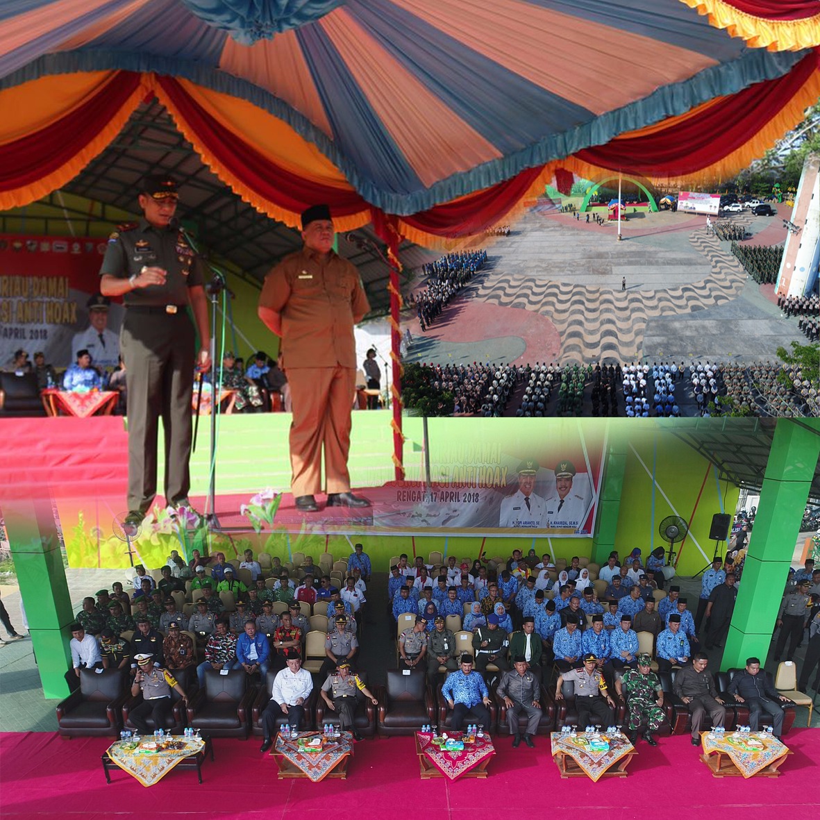 Apel Akbar Riau Damai di Kab. Inhu, Kapolda Riau Hadir Bersama Danrem dan Kabinda Riau