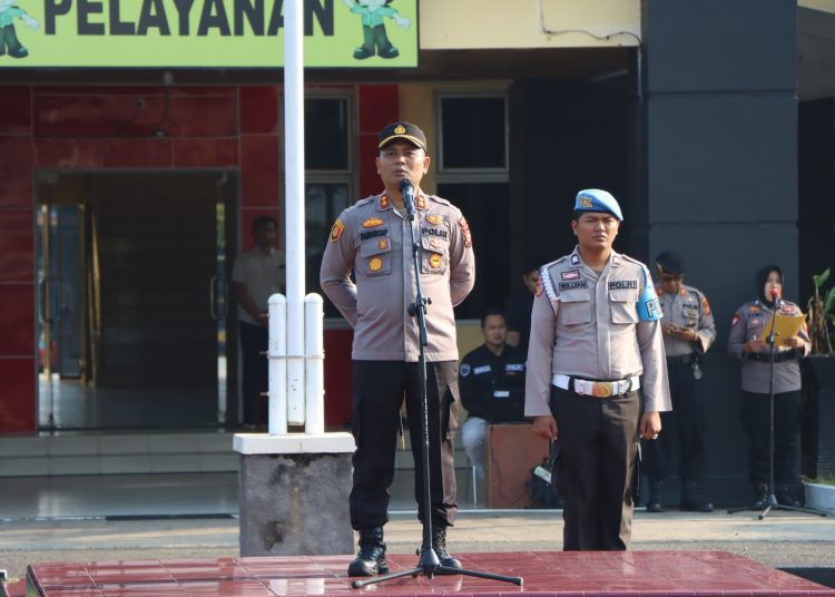 Polres Kansing Gelar Apel Kesiap Siagaan Ops Mantap Brata Lancang Kuning 2023 Dalam Rangka Pemilu Tahun 2024