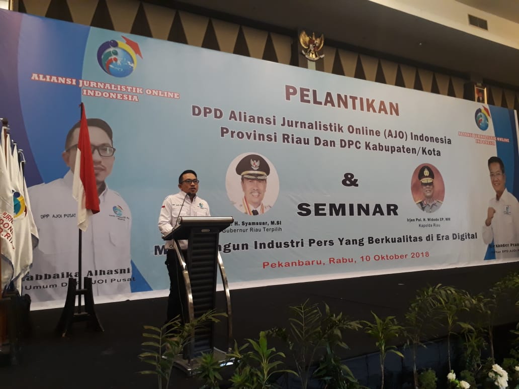Kapolda Riau Hadiri Pelantikan DPD AJOI Provinsi Riau