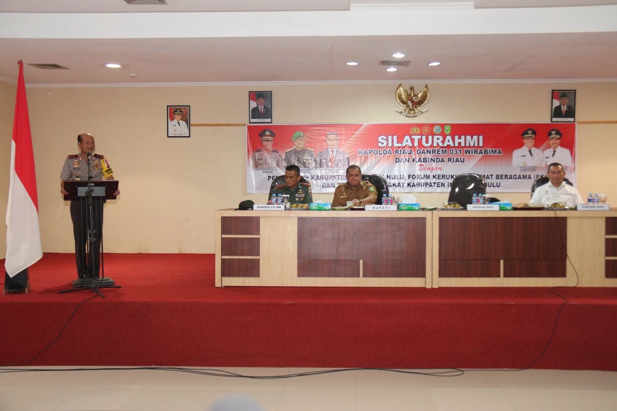 Silaturahmi Bersama Pemkab dan Ormas Kab. Inhu, Kapolda Riau Apresiasi Kerukunan Umat Beragama