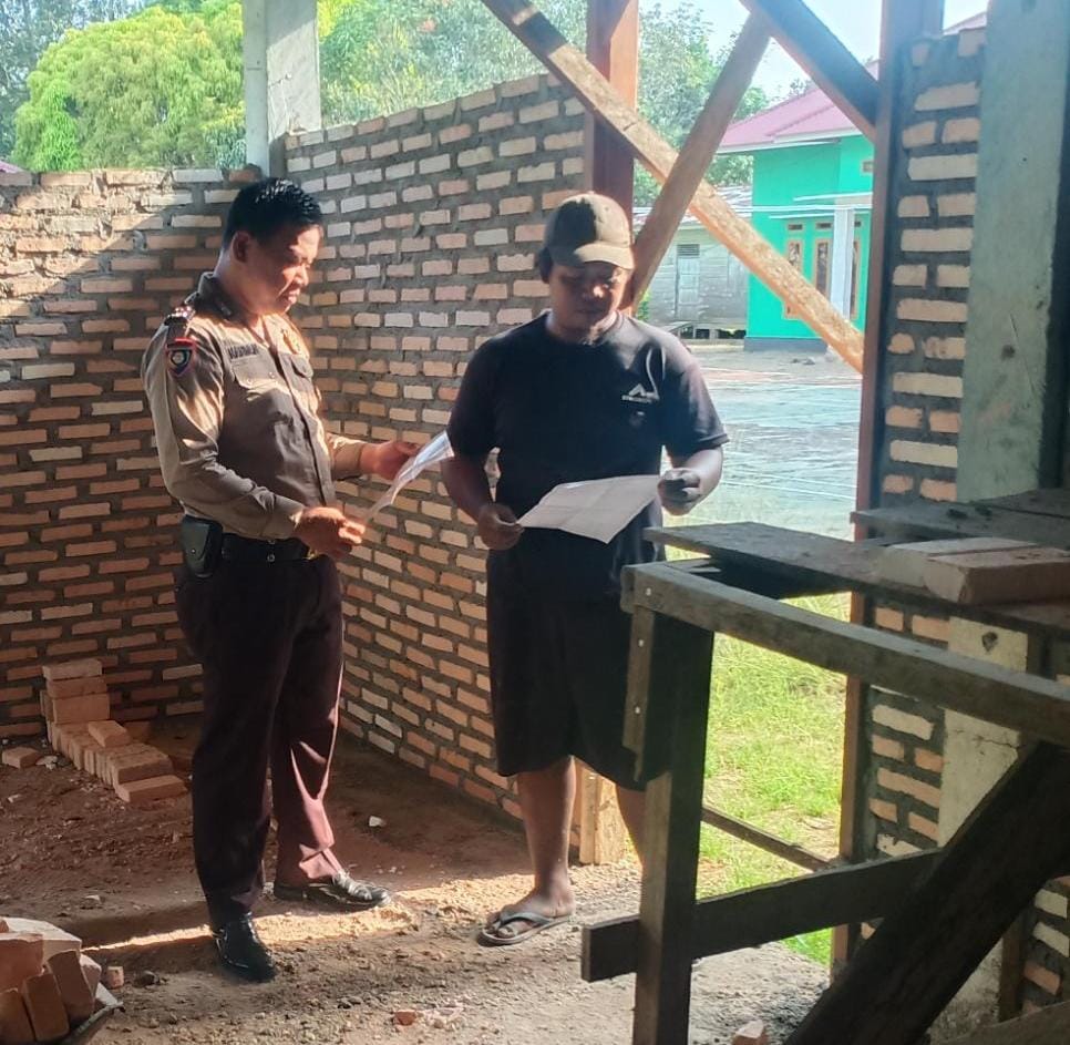 Polsek Bunut Lakukan Pencegahan Karhutlah di Desa Lubuk Keranji Timur