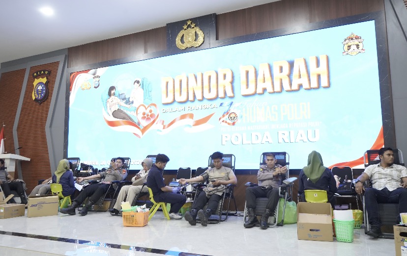 Sambut Hari Jadi ke-75 Humas Polri, Polda Riau Gelar Donor Darah sebagai Wujud Nyata Kepedulian kepada Masyarakat