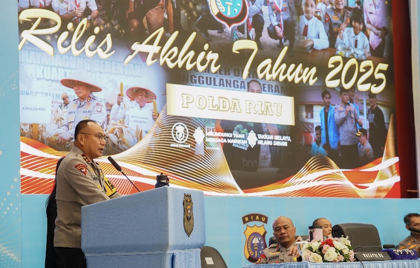 Rilis Akhir Tahun 2025, Polda Riau Catat Penurunan Kejahatan dan Penguatan Green Policing