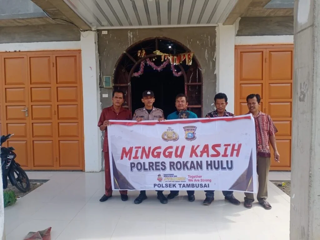 Pastikan Umat Kristiani Aman Beribadah, Personil Polsek Tambusai Intensifkan Program Minggu Kasih