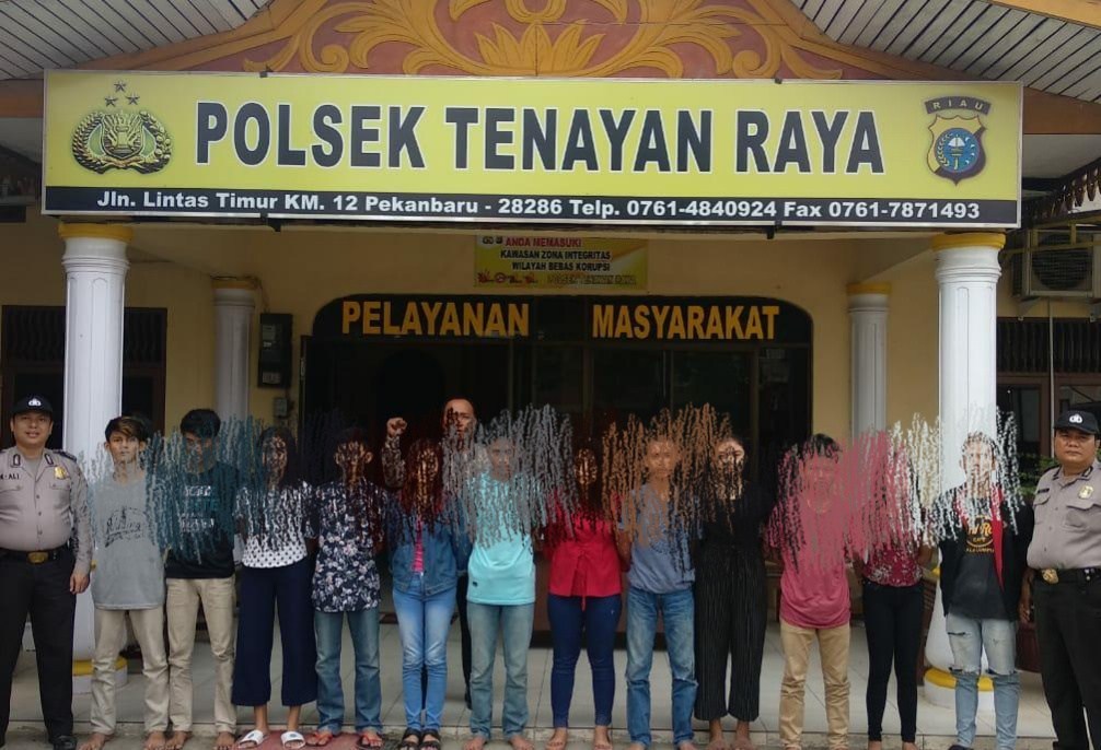 Belasan Remaja Diamankan Polsek Tenayan Raya, Saat Pesta Narkoba Di Hotel