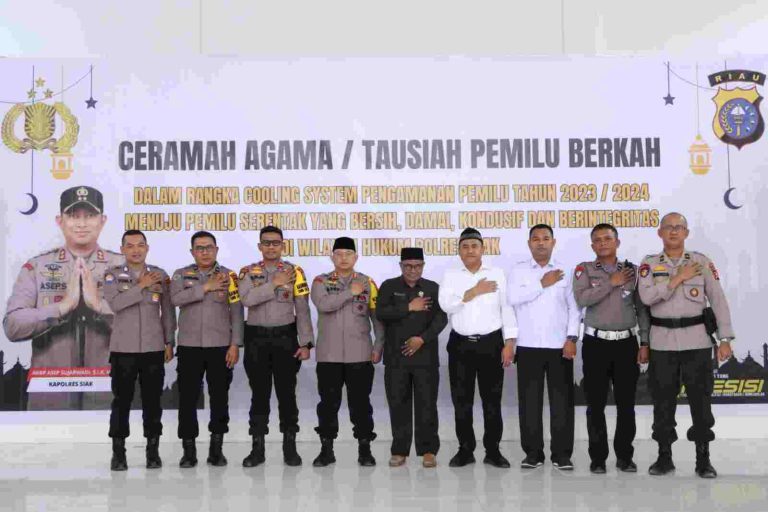 Polres Siak Gelar Tausiah Agama Dalam Rangka Cooling System Pengamanan Pemilu 2023-2024