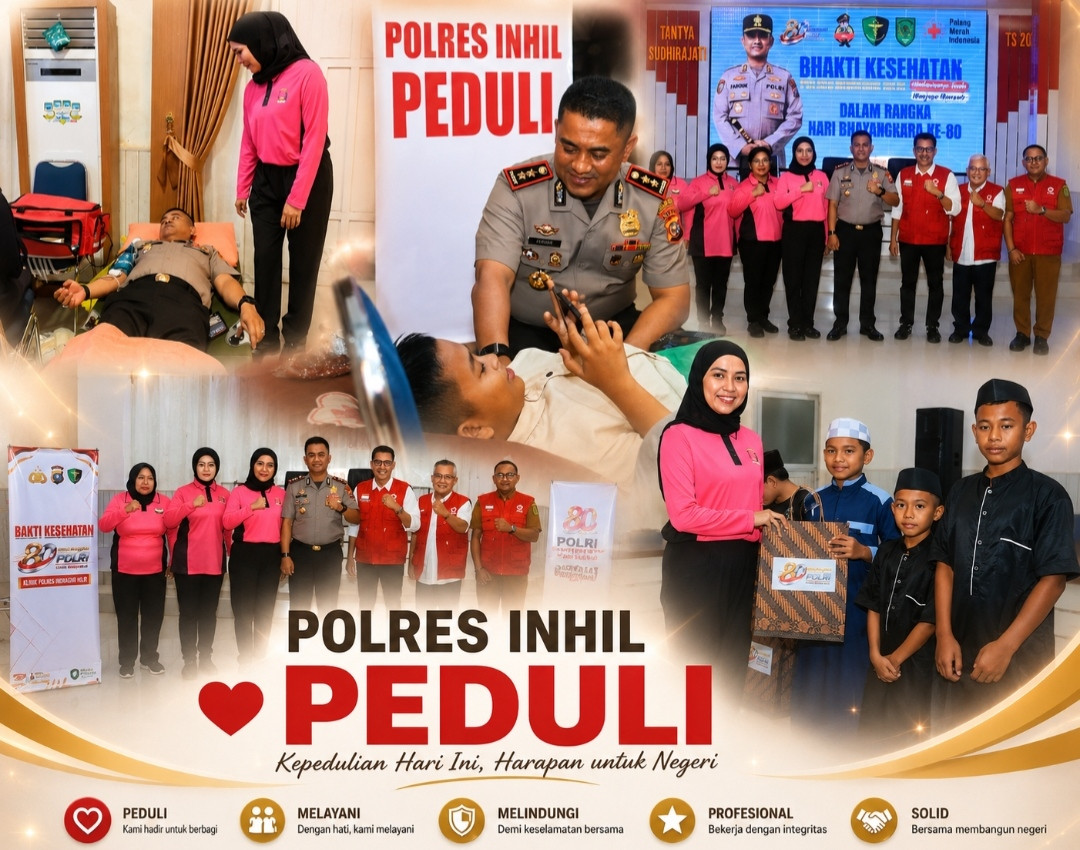 Kisah Kasih Bhayangkara ke-80 di Aula Polres Inhil
