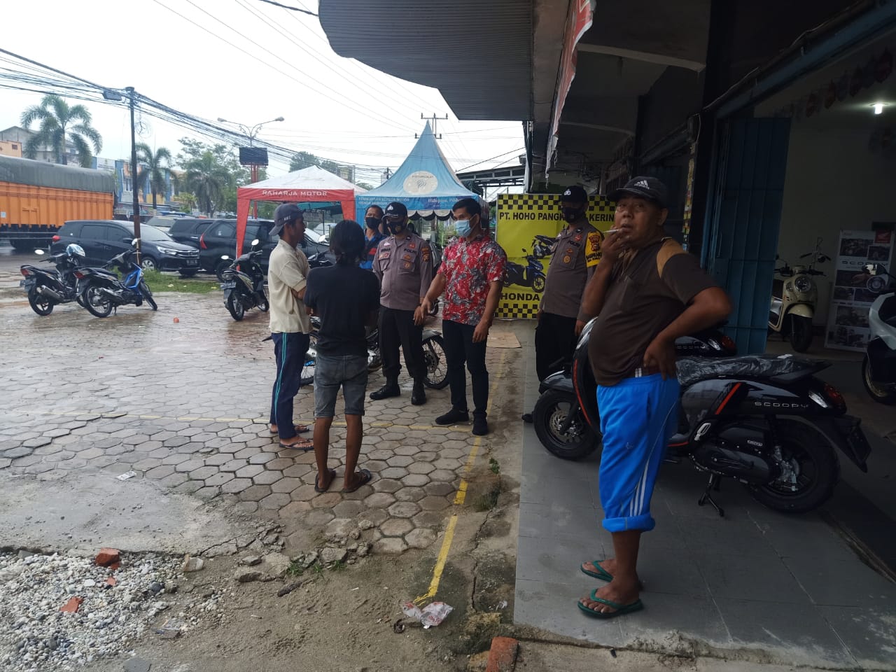 Hindari Penyebaran Covid-19, Polsek Pangkalan Kerinci Lakukan Operasi Yustisi Dialogis