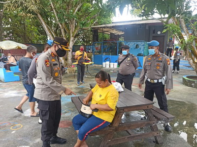 Polres Pelalawan Langsung Turun Pengecekan Prokes di Tempat Wisata
