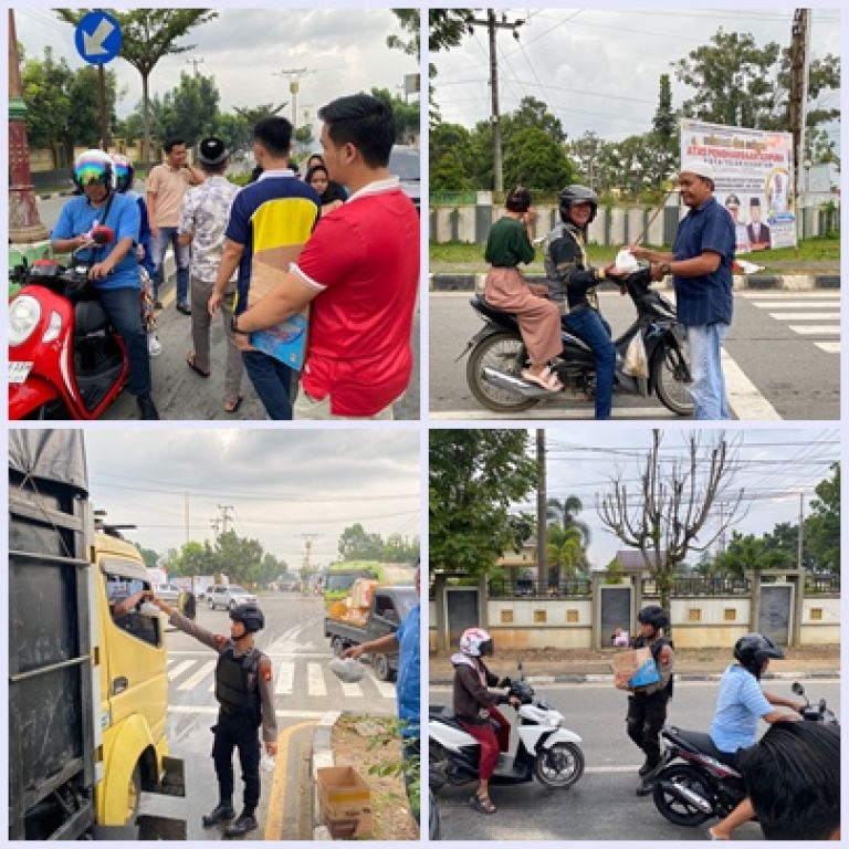 Pemberian Takjil Gratis oleh Sat Intelkam Polres Kuansing untuk Pengendara Sepeda Motor yang Patuh Berlalu Lintas