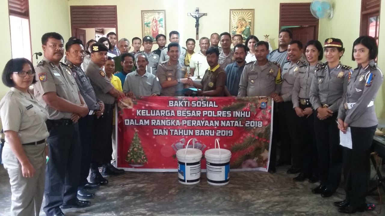 Polres Inhu Laksanakan Bhakti Sosial Di Rumah Ibadah Dalam Rangka Menyambut Natal 2018