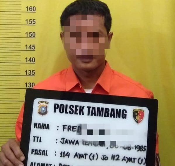 Unit Reskrim Polsek Tambang Amankan Seorang Pelaku Narkoba di Desa Sungai Pinang