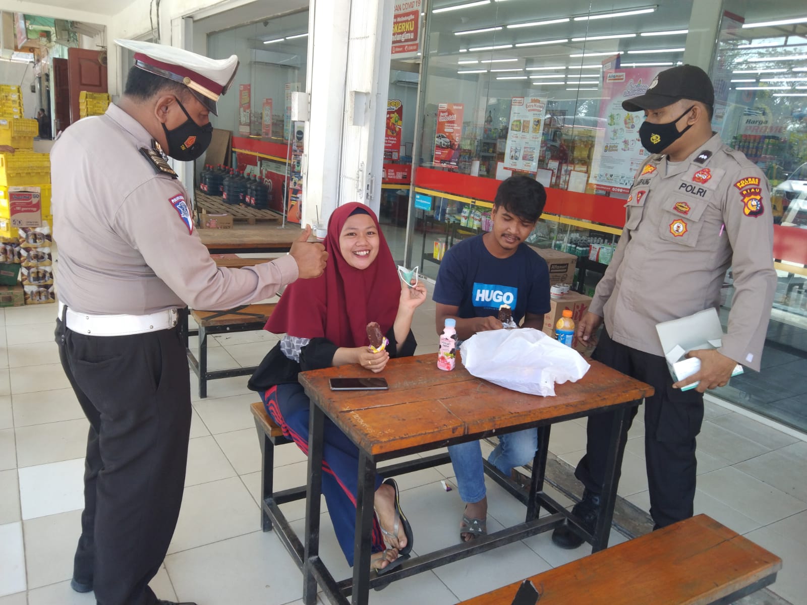 Polsek Pangkalan Kerinci Giatkan Penertiban Prokes